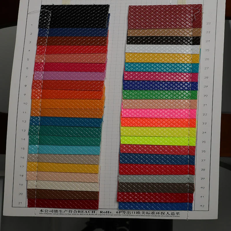 Embossed PU leather fabric with Elastic backing for Handbags and Decoration Usage with brushed backing