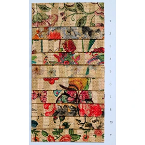 China Flower Embossed PVC Leather with brushing fabric for woman handbags