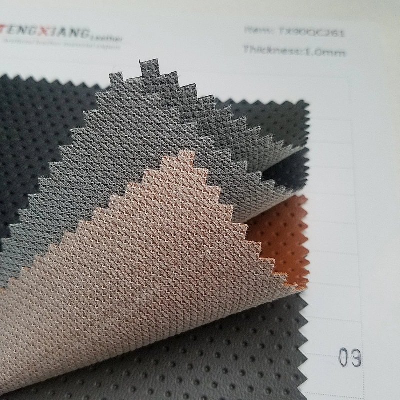 circular hole grain pvc artificial leather for car seat cover hole punch leather