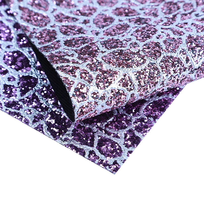 faux leather sheets chunky glitter fabric pu leather for lady shoes high heels handcraft