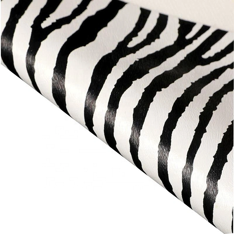 Zebra emboss Pu leather for woman handbags Animal pattern for bags