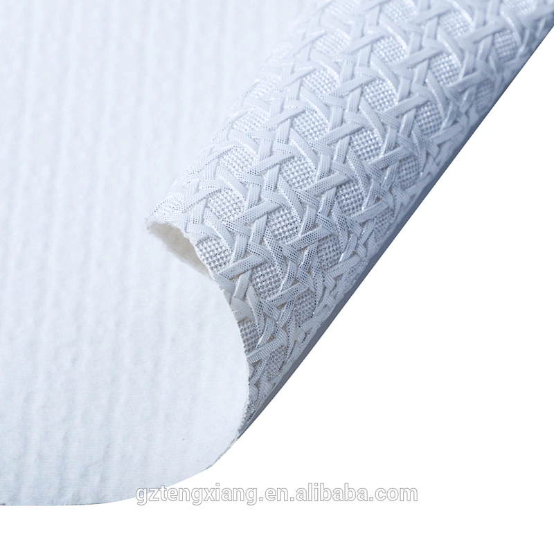 synthetic pvc leather for shoes Different color embroidery PVC leather High quality pvc leather