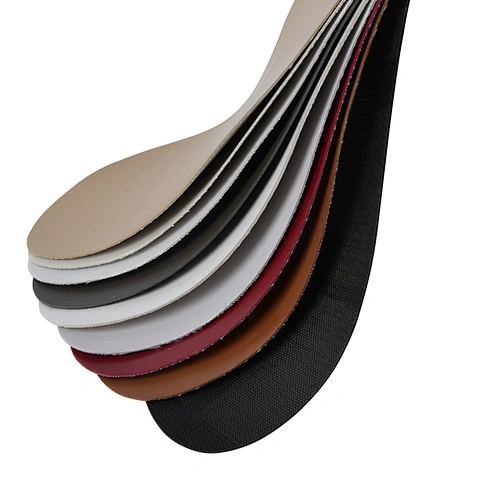 woven backing shoe insole material pvc leather for woman or man shoes