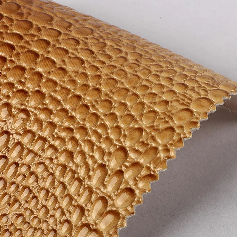 Pearl crocodile grain synthetic leather pvc quality synthetic leather wholesale for handbag