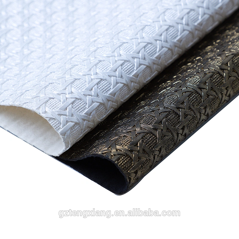 synthetic pvc leather for shoes Different color embroidery PVC leather High quality pvc leather