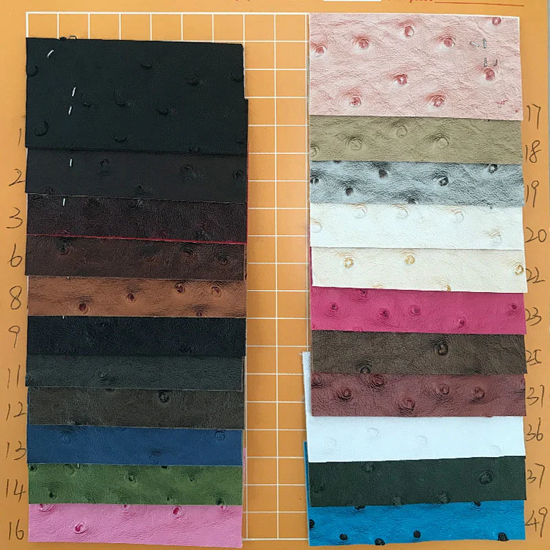 Ostrich pattern pvc synthetic leather fabric for making bags