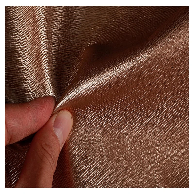 PU synthetic leather for bag fabric usage with weaving emboss pu artificial leather for bags