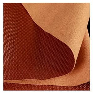 Weave embossed PU leather brushed leather for lady's handbag usage