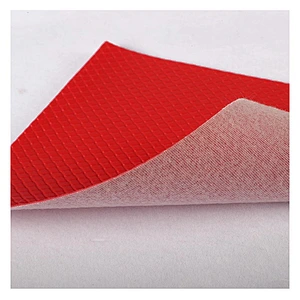 Embossed PU leather fabric with Elastic backing for Handbags and Decoration Usage with brushed backing