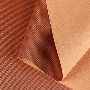 Weave embossed PU leather brushed leather for lady's handbag usage