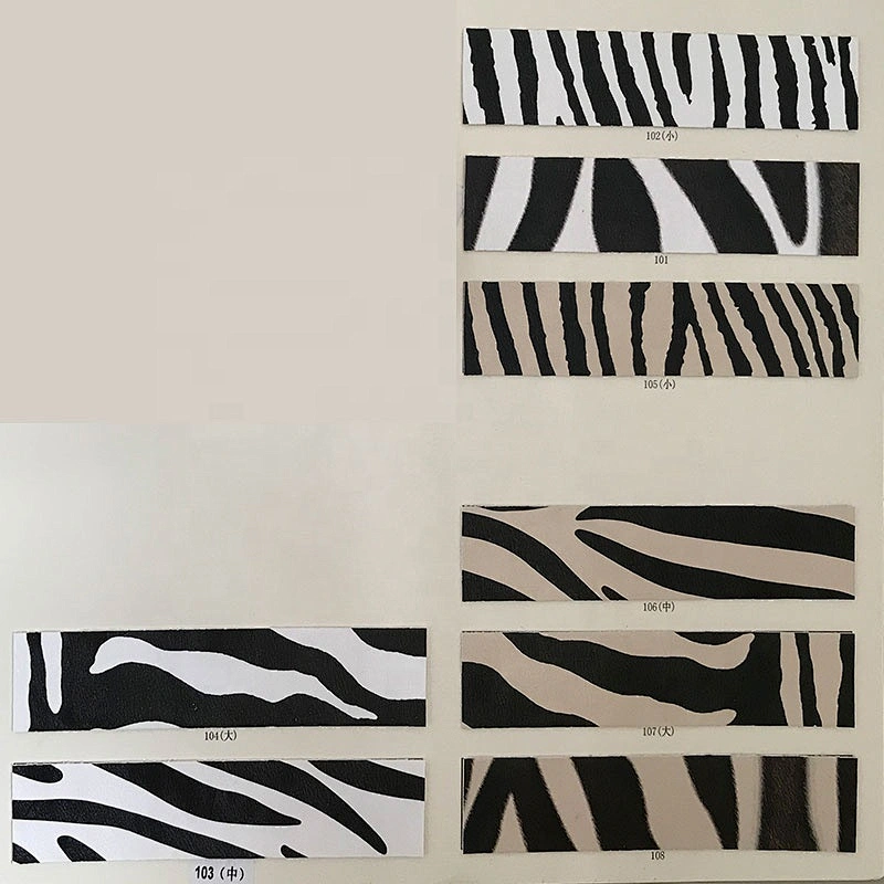 Zebra emboss Pu leather for woman handbags Animal pattern for bags