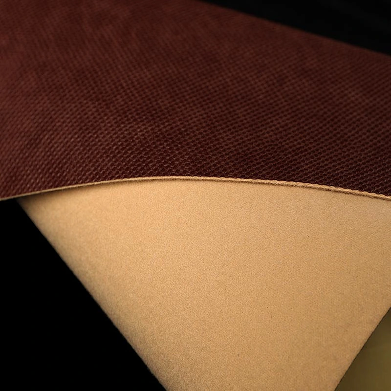 2019 PVC embossed leather handbag making material with brush backing