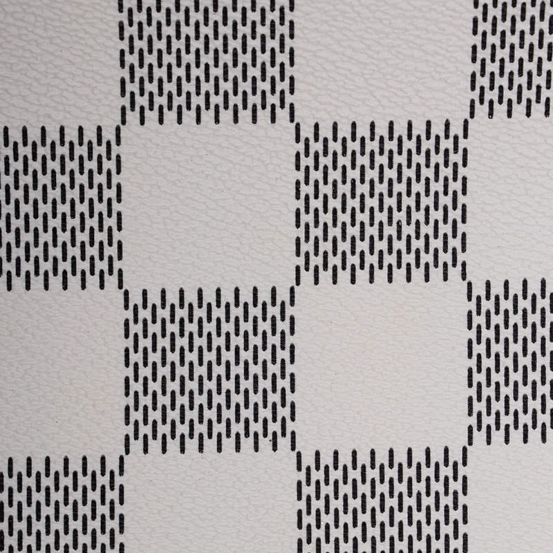 PU sheet for school bag star-like embossed black and white stripe print PU artificial leather sheet