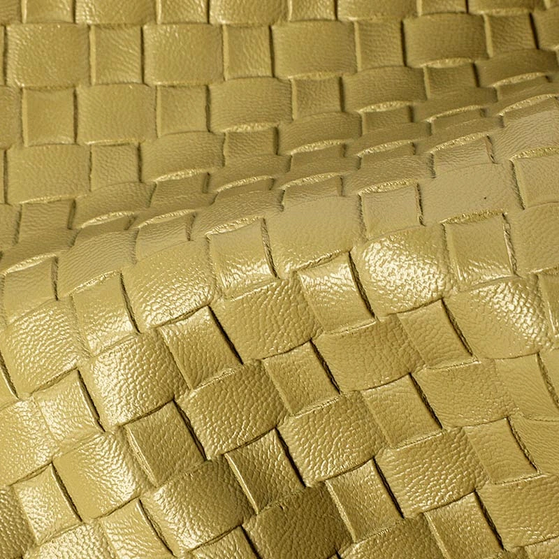 Newest design weave emboss PVC leather for ladies handbags upper usage making handbags and schoolbags