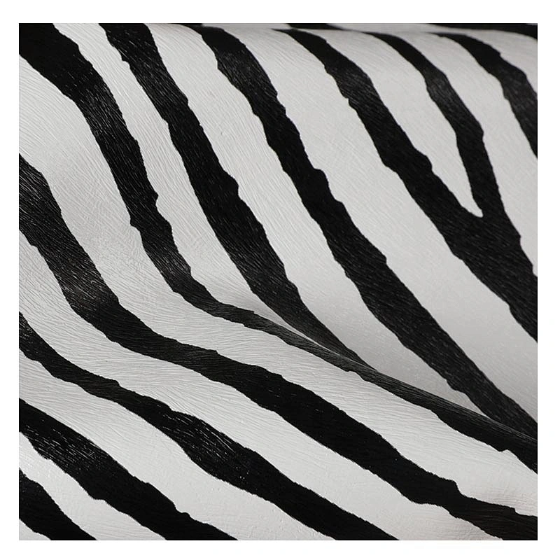 Zebra emboss Pu leather for woman handbags Animal pattern for bags