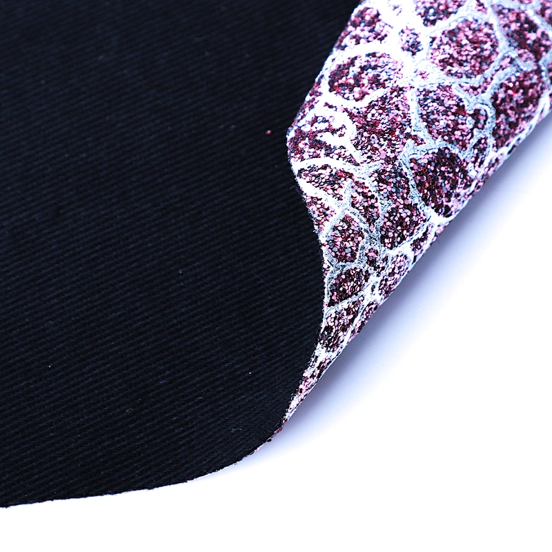 faux leather sheets chunky glitter fabric pu leather for lady shoes high heels handcraft