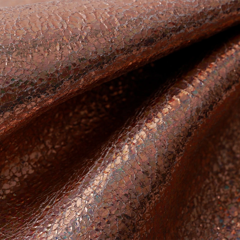 pu fabric shining polyester fabric bronzing roll imitation leather for shoe