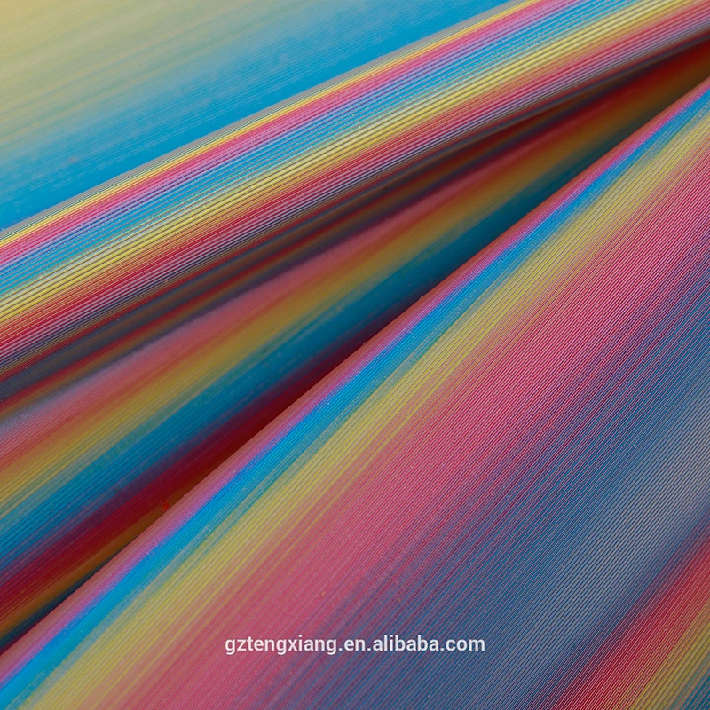 TPU 3D rainbow film leatherette rolls Synthetic material for shoes
