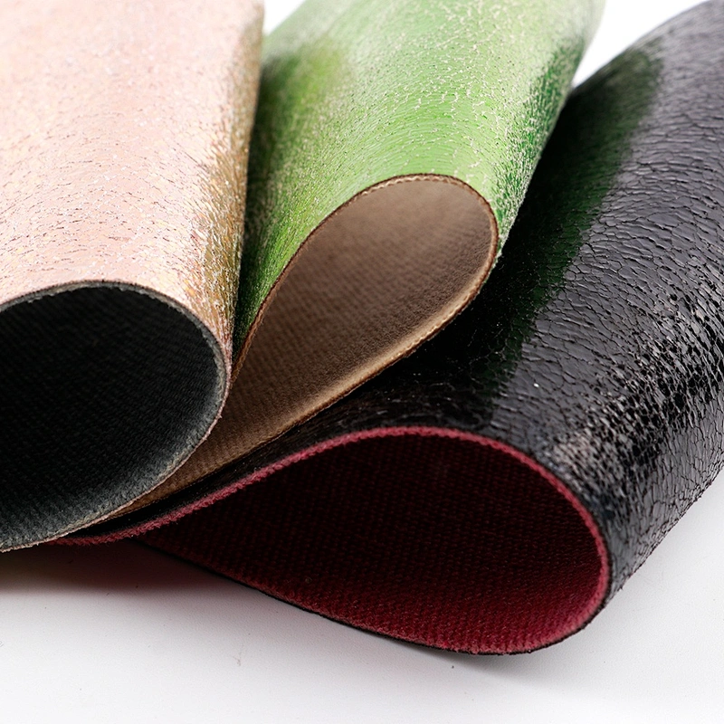 pu fabric shining polyester fabric bronzing roll imitation leather for shoe