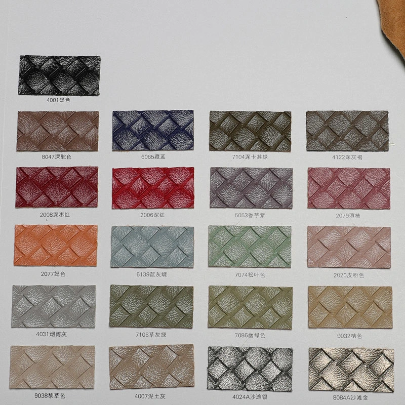 Newest design weave emboss PVC leather for ladies handbags upper usage making handbags and schoolbags