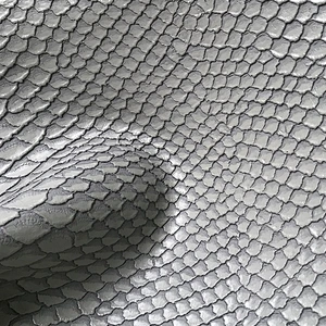 PVC Python skin leather imitation cotton backing with snake skin for  women handbag