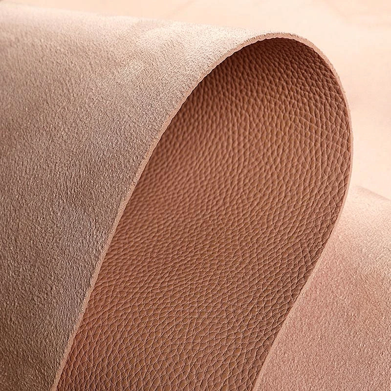 PVC synthetic leather with lychee embossed popular use for handbags suede material