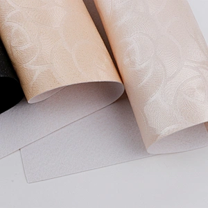 pvc synthetic leather for shoes upper with needle cotton backing
