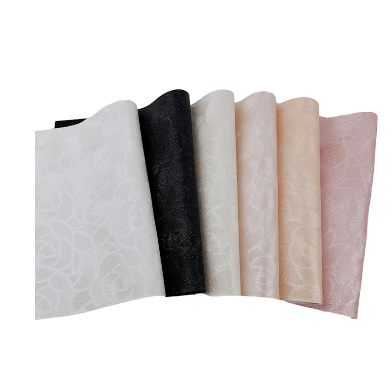 pvc synthetic leather for shoes upper with needle cotton backing