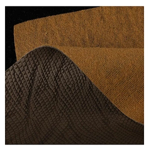 PVC Lizard skin leather with brushing fabric for lizard emboss handbags material