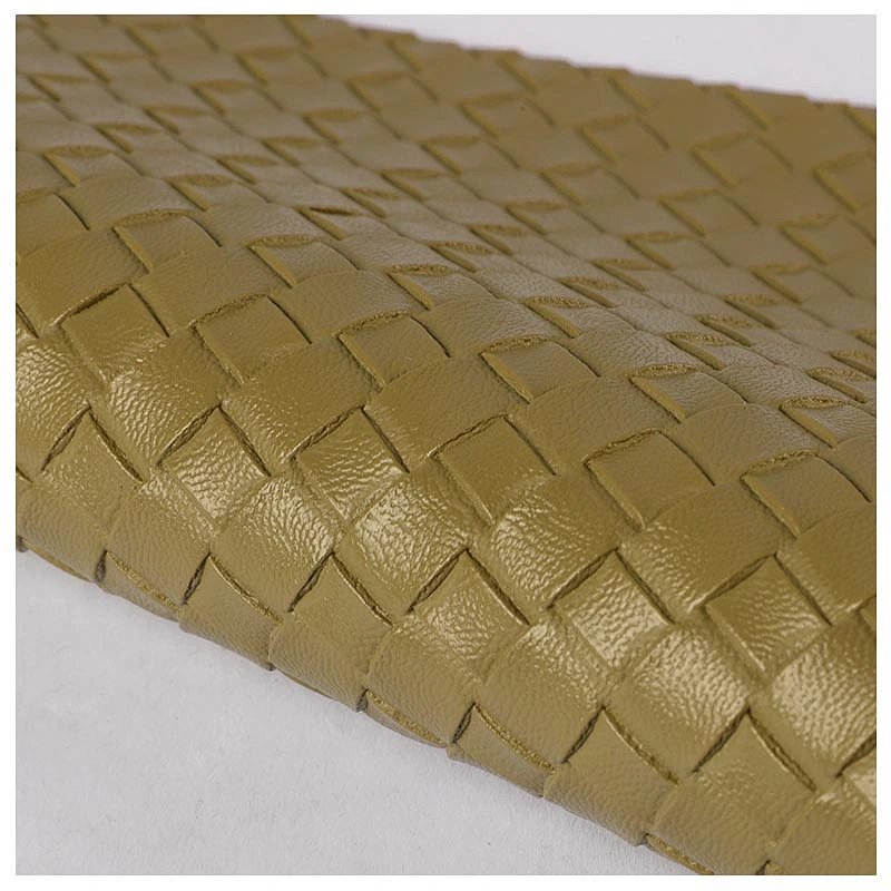 Newest design weave emboss PVC leather for ladies handbags upper usage making handbags and schoolbags
