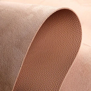 PVC synthetic leather with lychee embossed popular use for handbags suede material