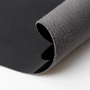 high glossy black pu faux leather for shoes handbag leatherette rolls fabric synthetic leather supplier