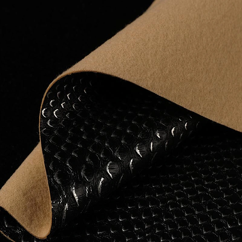 Hot sell snake skin PVC leather with like real snake skin emboss for women handbag