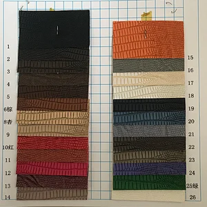 PVC Lizard skin leather with brushing fabric for lizard emboss handbags material