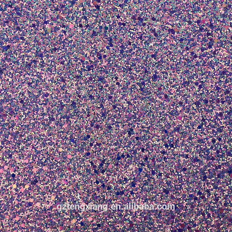 Shining Artificial materials rainbow pu leather Glittering holographic pu leather