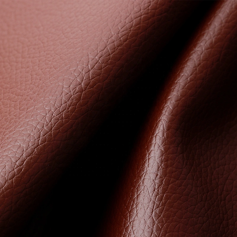 Litchi grain leather for car pvc faux leather  with knitted backing