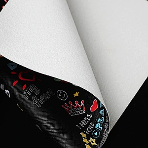 pvc synthetic leather for handbag usage with brushing fabric