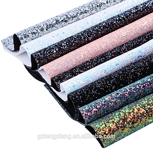 Shining Artificial materials rainbow pu leather Glittering holographic pu leather