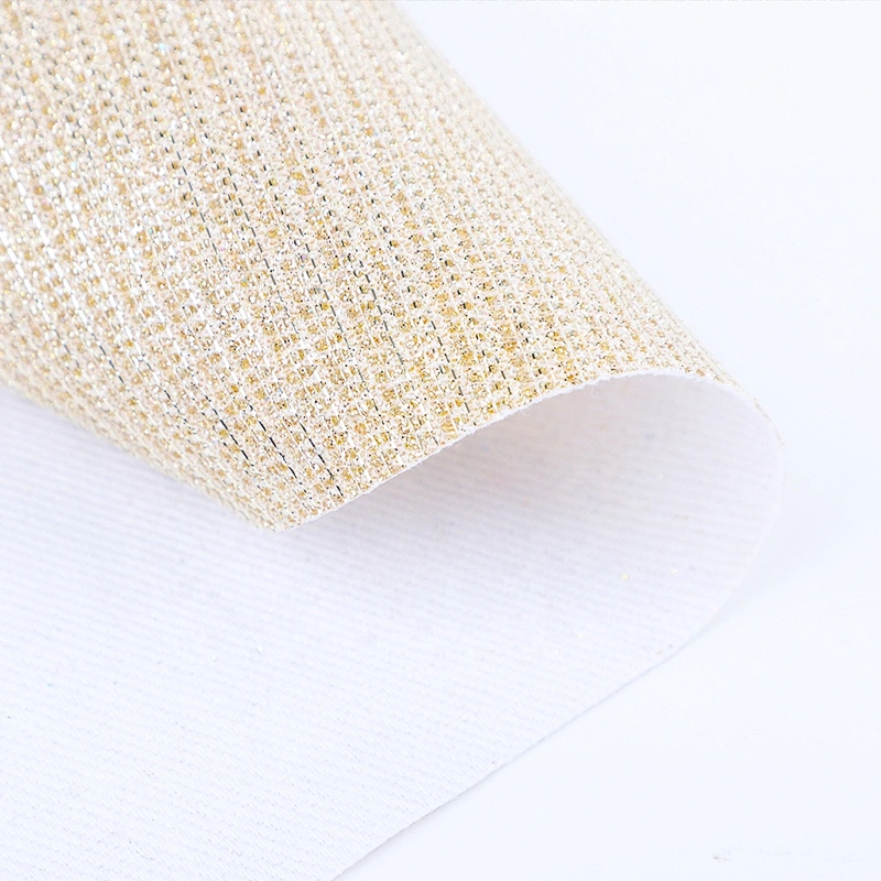 high heel shoes material glitter leatherette of pu leather fabric for lady shoe use