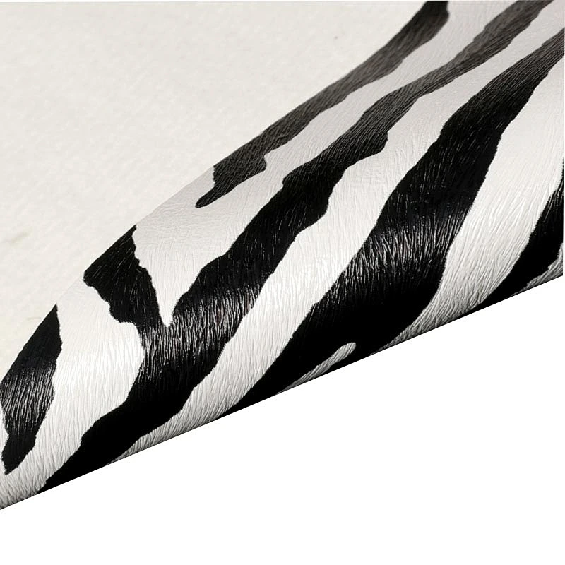 Zebra emboss Pu leather for woman handbags Animal pattern for bags
