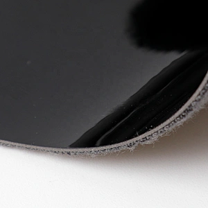 high glossy black pu faux leather for shoes handbag leatherette rolls fabric synthetic leather supplier