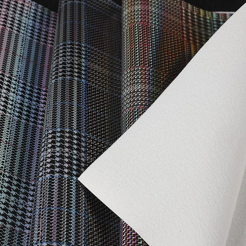 pvc color imitation leather for handbags usage with brush backing