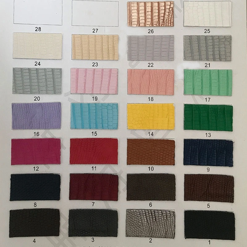 Colorful patented pu synthetic leather artificial leather for bags shoes craft vegan leather animal skin embossed