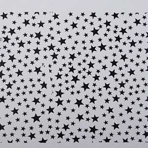 PU sheet for school bag star-like embossed black and white stripe print PU artificial leather sheet