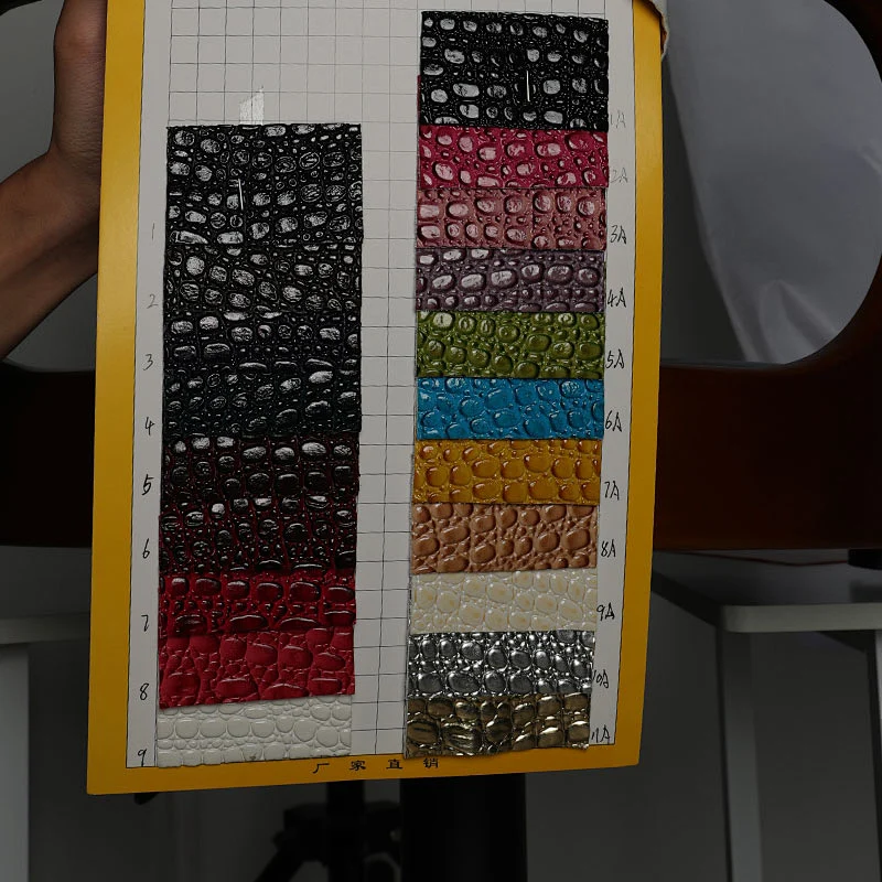 Pearl crocodile grain synthetic leather pvc quality synthetic leather wholesale for handbag