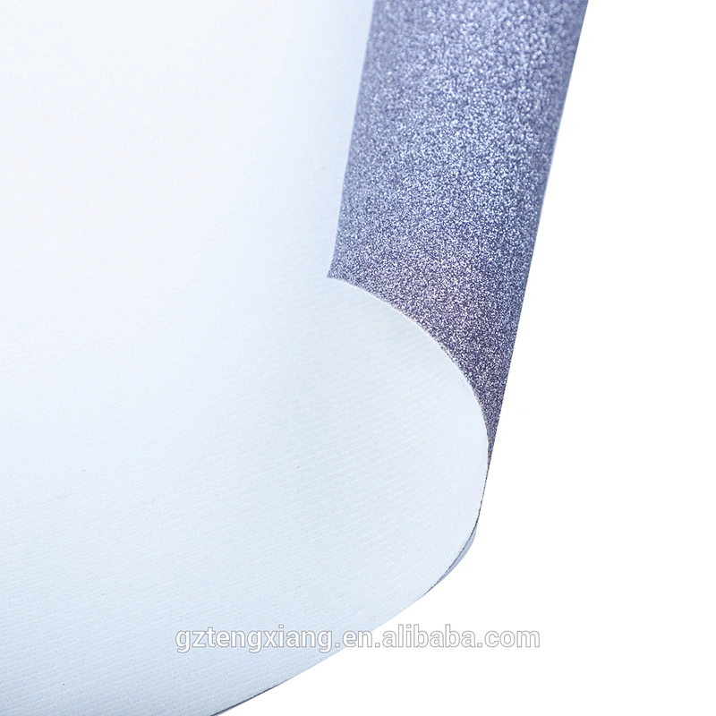 glitter fabric for shoes china supplier leather pu synthetic glitter leather