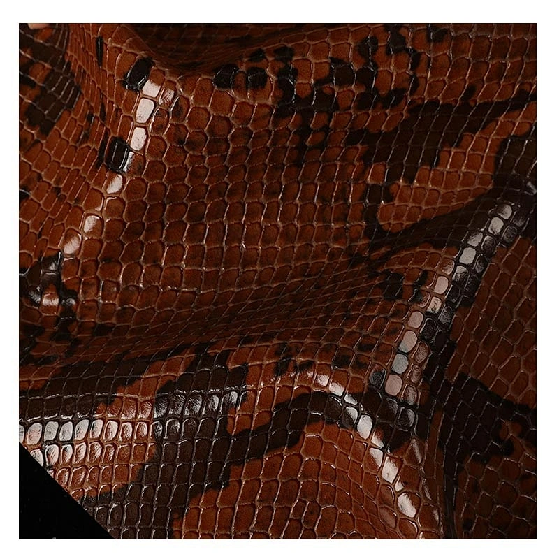 pu artificial handbags leather with animal emboss for bags