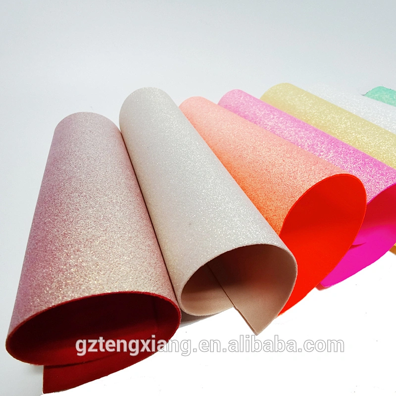 Shining Artificial materials for Lovely Bowknot  tela vinil glitter Laika Spandex chunky glitter fabric