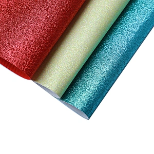 faux PU leather for shoes shiny leather glitter leather material