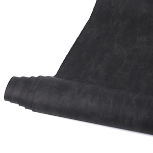 100% China PU leather for shoes upper usage with Colored Imitation Cotton Backing
